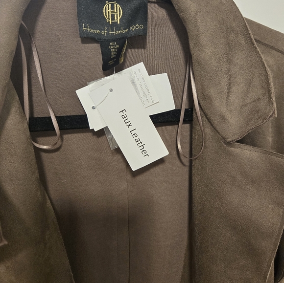 House of Harlow Faux Suede Brown Coat - Picture 6 of 6